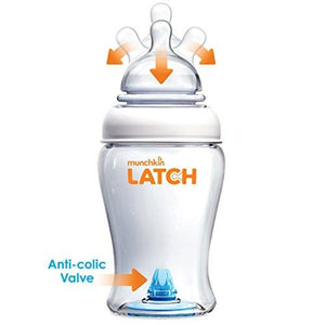 Munchkin Latch BPA-Free Baby Bottle, 8 Ounce, 3 Pack