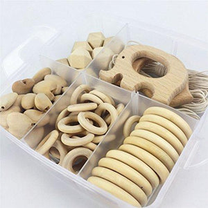 Baby Teether Beads Wood Diy Animal Rattle Organic Teether Jungle Wooden Teether DIY Accessories