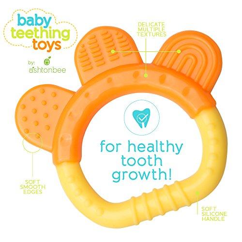 Baby Teething Toys - BPA Free Natural Organic Freezer Safe Teether Set for 3 to 12 Months Babies, Infants, Toddlers by Ashtonbee (5 Pack)