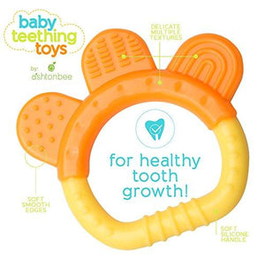 Baby Teething Toys - BPA Free Natural Organic Freezer Safe Teether Set for 3 to 12 Months Babies, Infants, Toddlers by Ashtonbee (5 Pack)