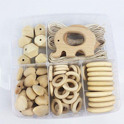 Baby Teether Beads Wood Diy Animal Rattle Organic Teether Jungle Wooden Teether DIY Accessories