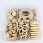 Baby Teether Beads Wood Diy Animal Rattle Organic Teether Jungle Wooden Teether DIY Accessories