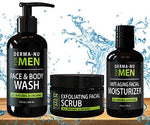 All-In-One Anti Aging Daily Skincare Set for Men - Gentleman's Grooming Kit - Unclogs Pores, Fights Acne and for Ingrown Hair Prevention - 3 Piece Set