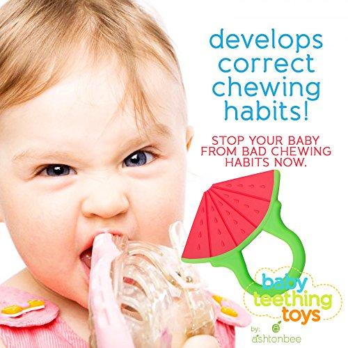 Baby Teething Toys - BPA Free Natural Organic Freezer Safe Teether Set for 3 to 12 Months Babies, Infants, Toddlers by Ashtonbee (5 Pack)