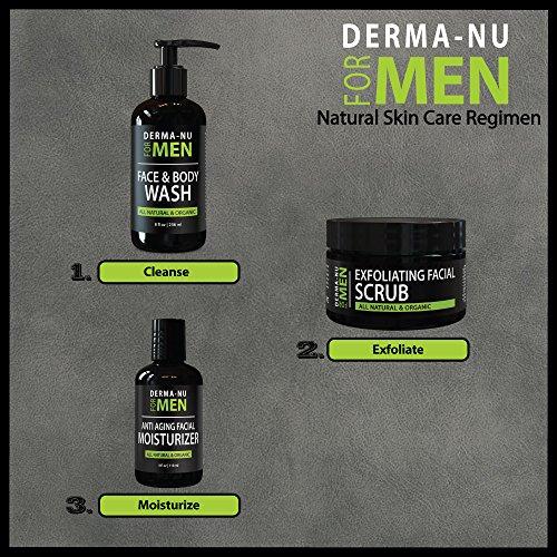 All-In-One Anti Aging Daily Skincare Set for Men - Gentleman's Grooming Kit - Unclogs Pores, Fights Acne and for Ingrown Hair Prevention - 3 Piece Set